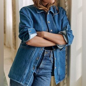 Sezane Will Jacket in Denim Blue size XXS